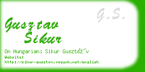 gusztav sikur business card